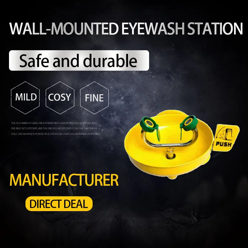 Wall Mounted Industrial Eyewash Station 304 Stainless Steel Bowl