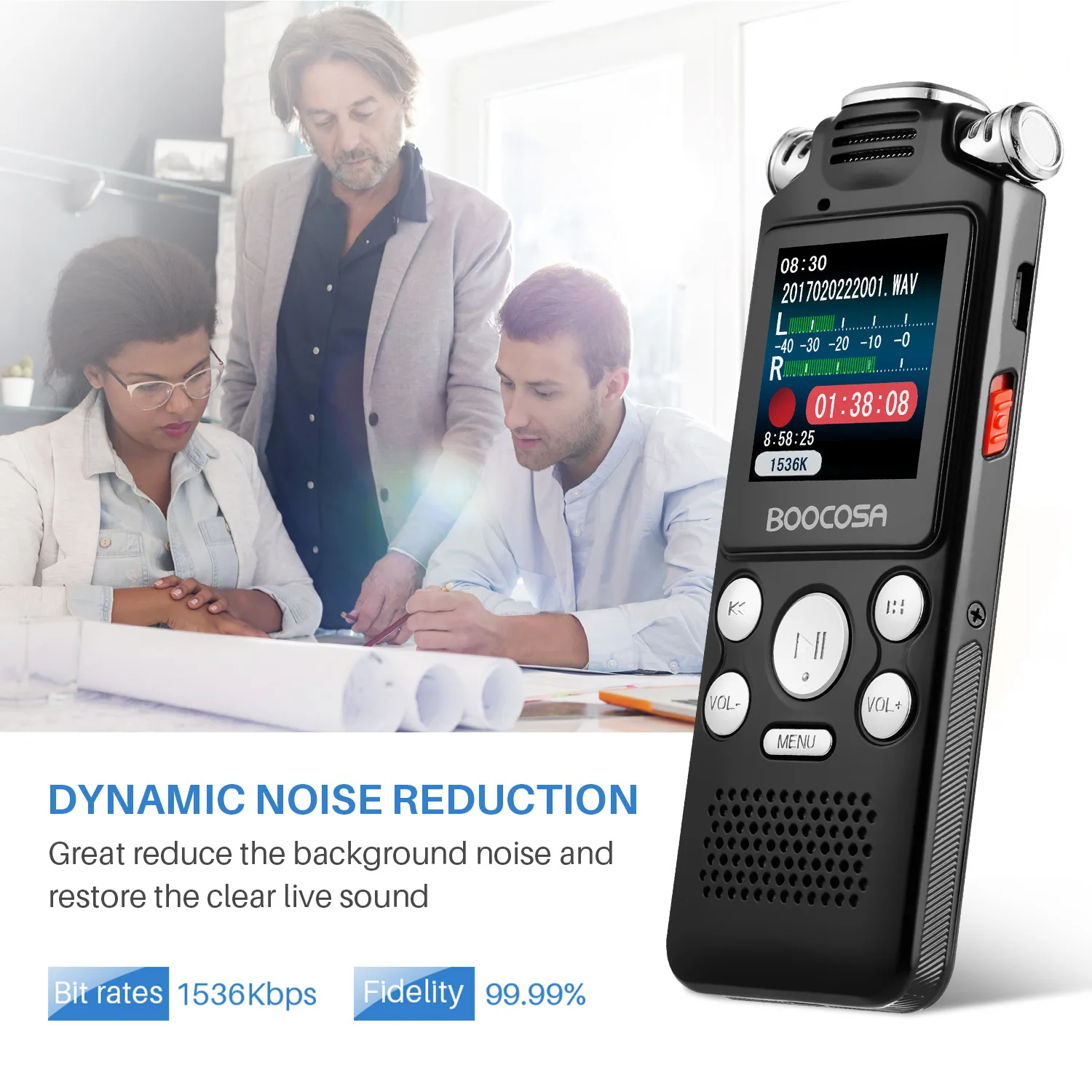 

Digital Audio Voice Recorder Professional Pen Mini Lossless Color Activated Sound Dictaphone MP3 Player Recording Noise Reductio