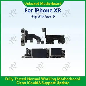 Bilashmart iPhone XR 64g/128g With Face ID Unlocked Motherboard Cleaned iCloud Fully Tested Normal Working Mainboard Support Update