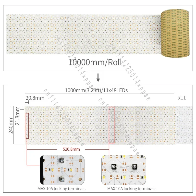 Free Cutting Light Box Making 528leds CRI90 Light Panel DIY Project Flexible LED Sheet 10 Meters Roll 24V 2700-6500K