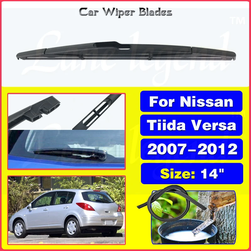 

Car Rear Wiper Blade Back Window Windscreen Windshield Wipers For Nissan Tiida Versa 2007-2012 2011 2010 Auto Accessories 14"