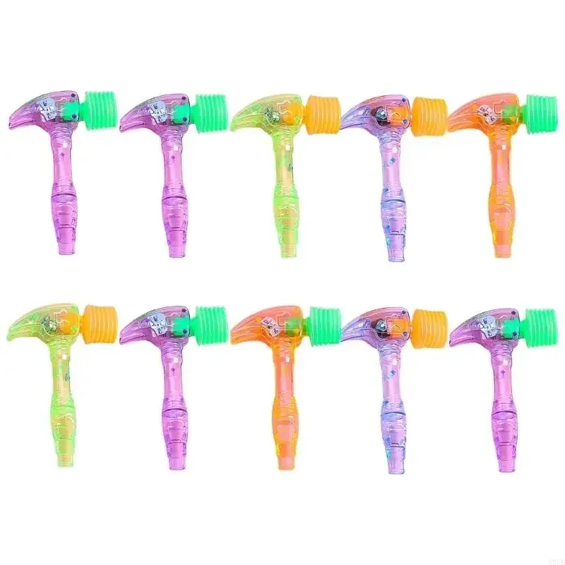 Martelo plástico transparente com luzes led, brinquedo educacional para crianças, aniversário, páscoa, 15ub