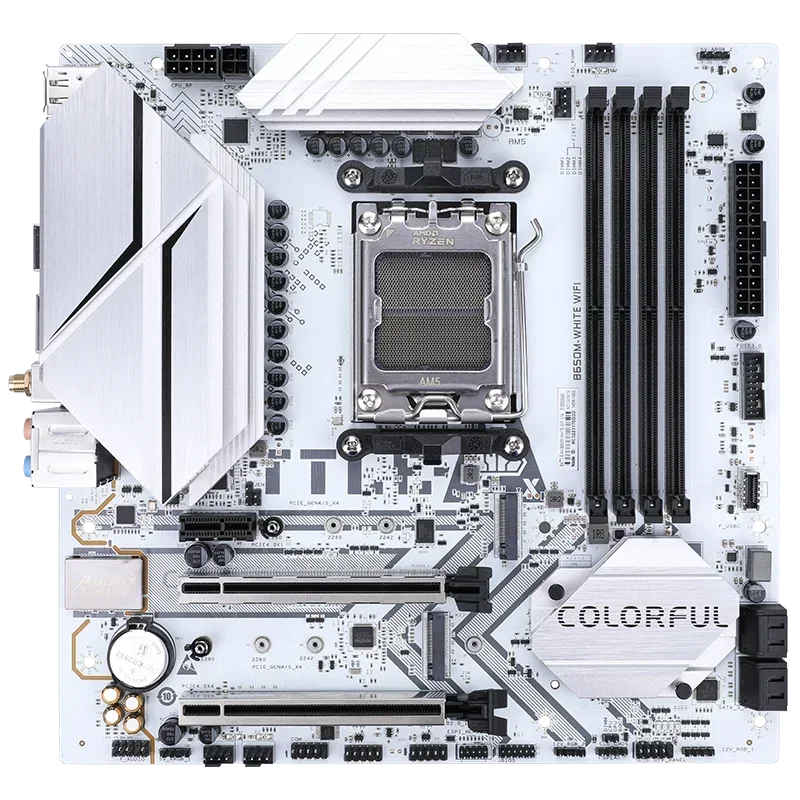 AMD B650 MATX WIFI white pcb colorful BATTLE-AX B650M-WHITE WIFI V14 motherboard