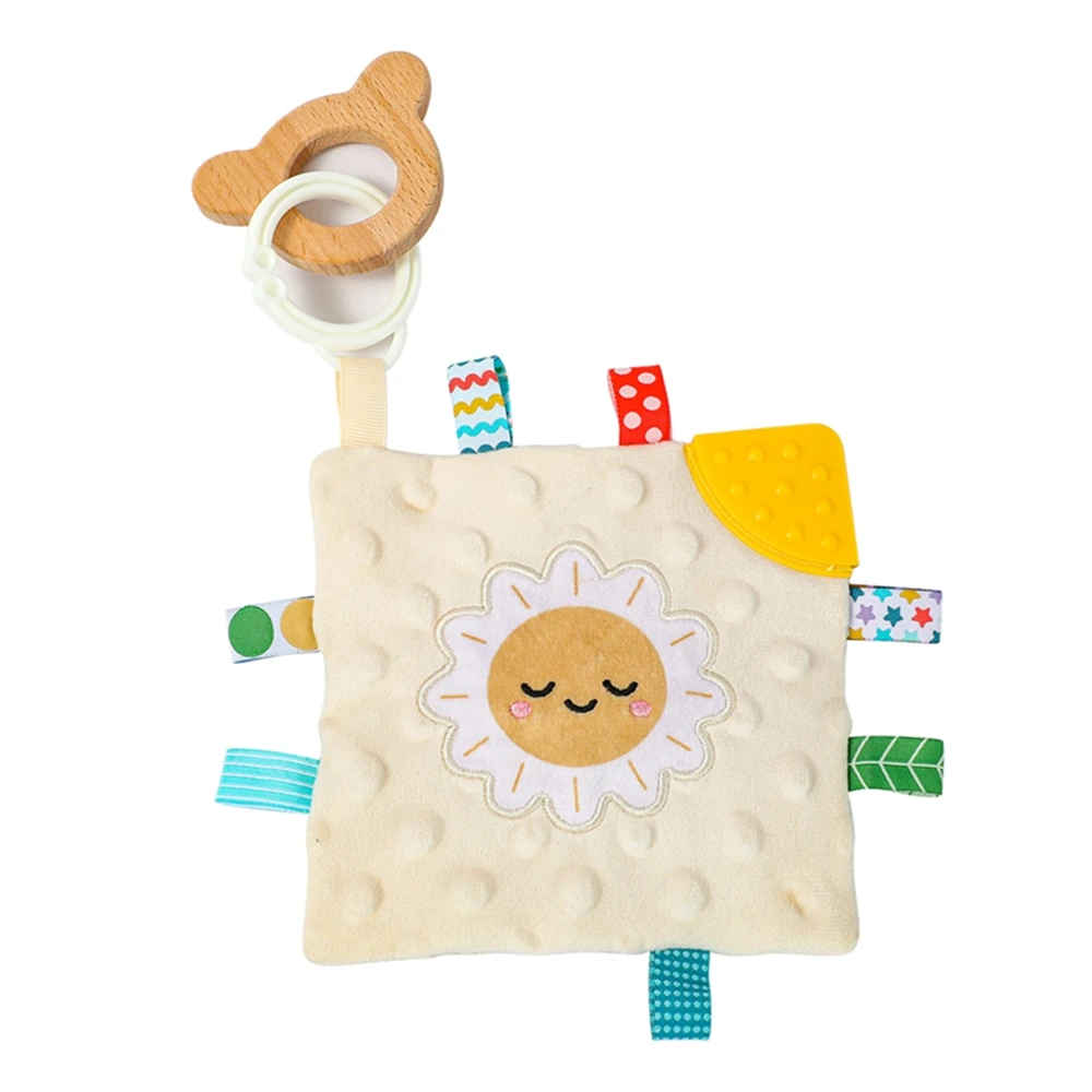 Baby Sensory Toy Plush Cartoon Lamb Comfort Blanket Portable Hanging Toy for Newborns to Grab Educational Early Learning Toys