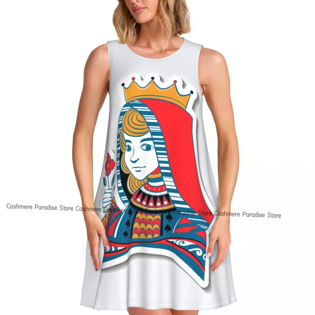 2025, Damenbekleidung, Kleider, Königin, Rundhalsausschnitt, ärmelloses Kleid