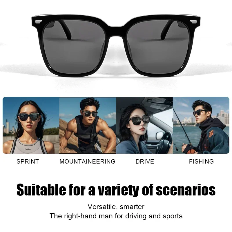 New Smart Glasses GS01 Polarized Bluetooth Sunglasses Listening to Music, Calling, Driving, Navigation, UV Protection Earphones