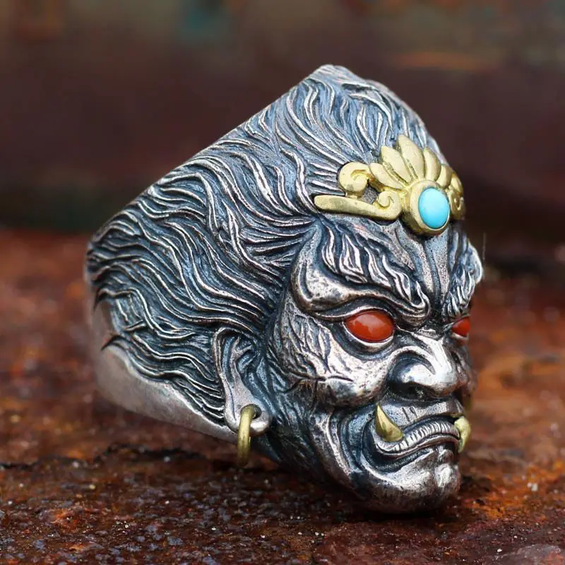 Men\'s Domineering Fudou Mingwang Ring Adjustable Personalized Fashion Accessories
