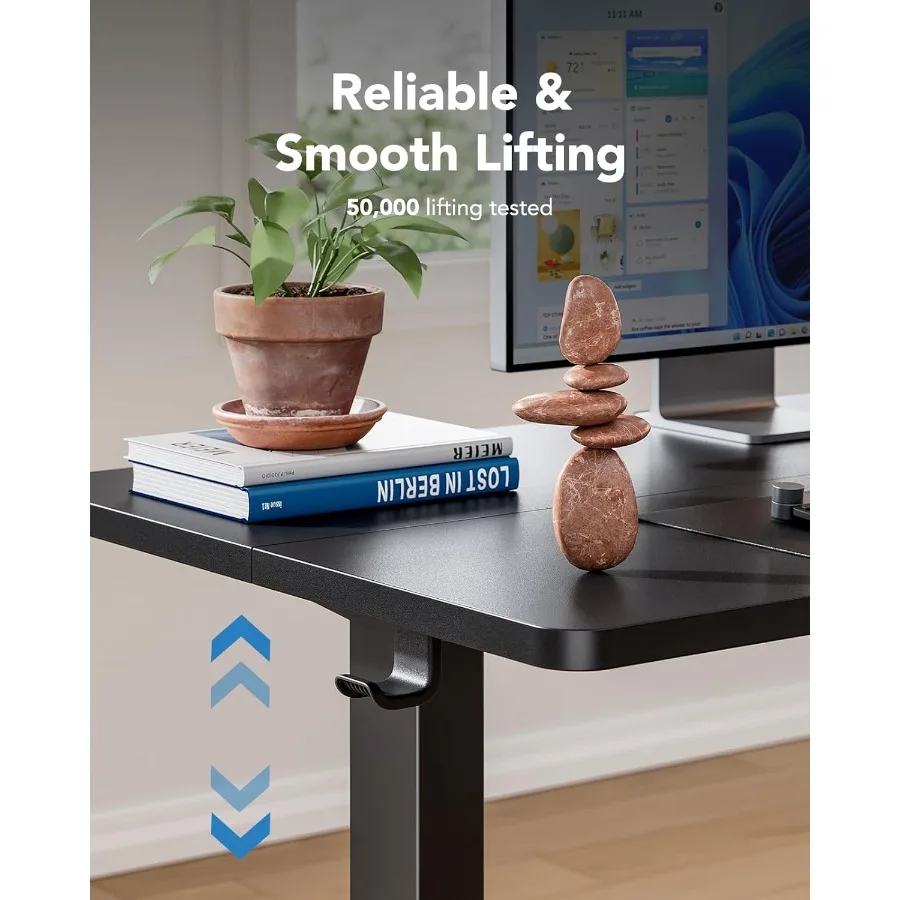 مكتب قائم كهربائي 40 × 24 مع ارتفاع قابل للتعديل و4 إعدادات للذاكرة لمحطة عمل الكمبيوتر المكتبية المنزلية تتميز برأس الرأس #6
