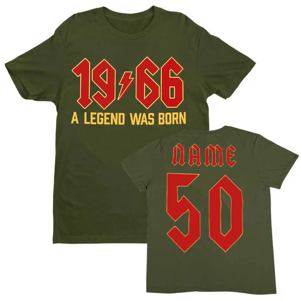 Heavy Metal Style 60th Birthday T Shirt 2026 Shirt 1966 A Legend Was Born with Custom Back Print Metal Rock Music Style
