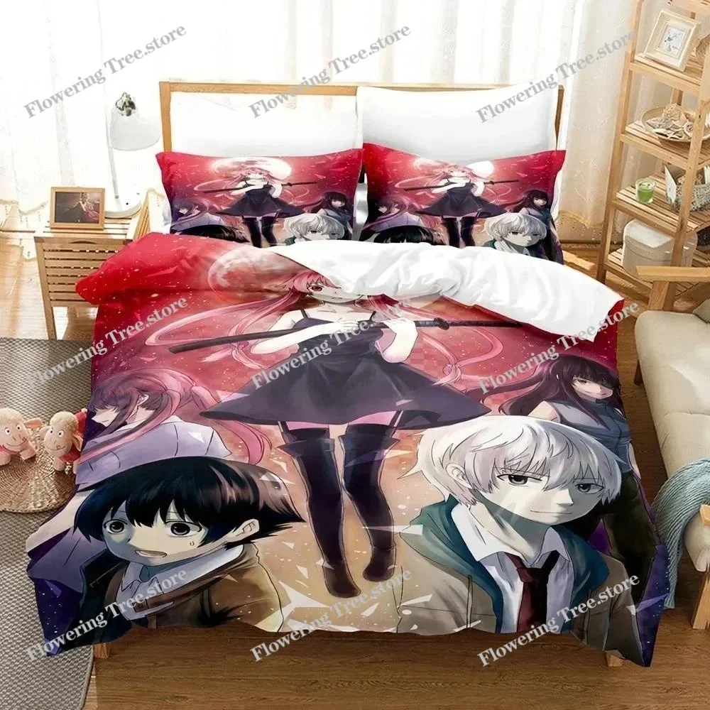 New 3D Printed Anime Bed Sheet Future Diaries Mirai Nikki Bedding Set Single Twin Full Queen King Size Bed Set Adult Kid Bedroom