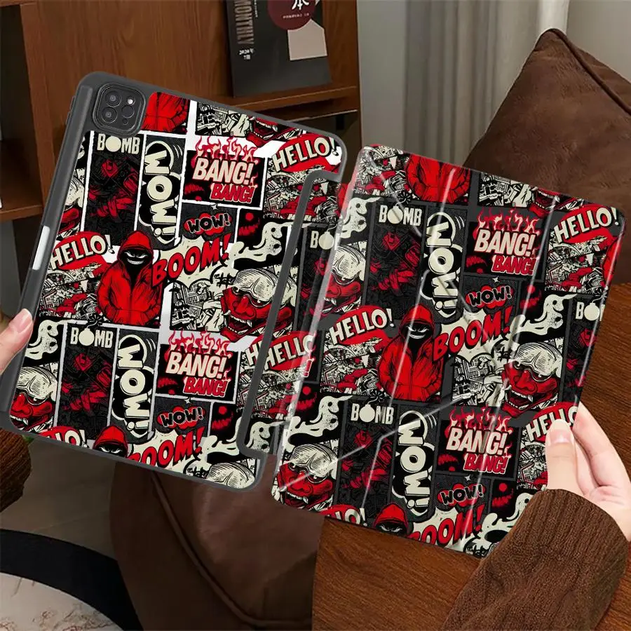 

Tablet Case For iPad Pro 11th 10th 9th 8th 7th 12.9inch 2025 Air 4 5 M3 M2 1 2 M4 11inch Mini 6 7 Holder Cover Cool Boom