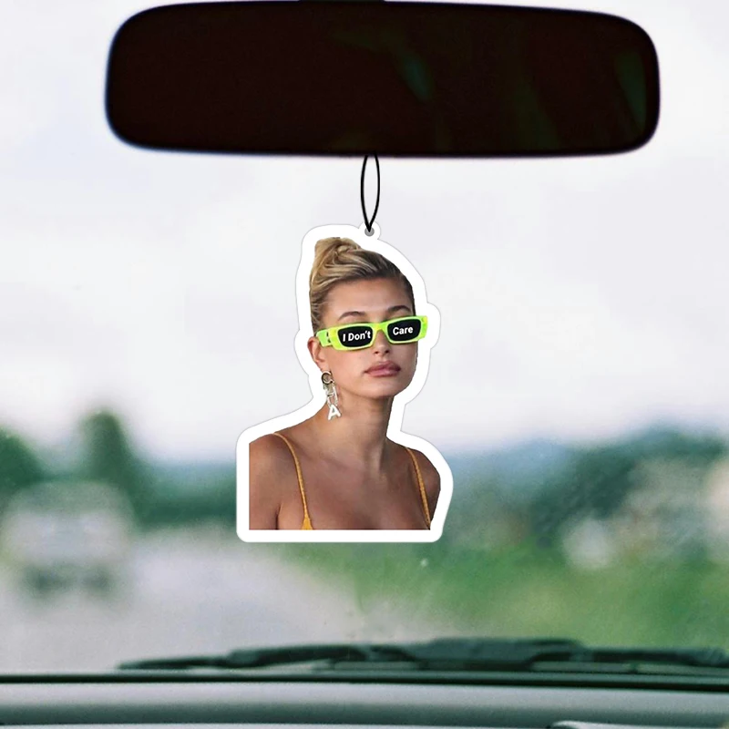 Car Air Freshener Hanging Paper Provides Long Lasting Scent for Auto or Home Gool Girl 'I DON'T CARE' Glass Accessories Interior