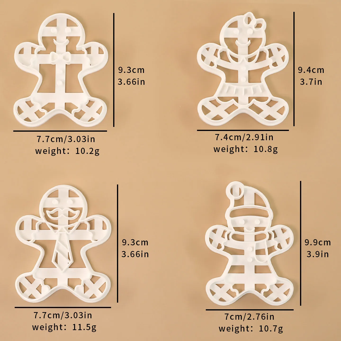 1 قطعة/4 قطعة مجموعة عيد الميلاد الزنجبيل رجل قاطعة البسكوت قالب لخبز الجبن فندان-هدايا لعيد الشكر وديكور عيد الميلاد #2