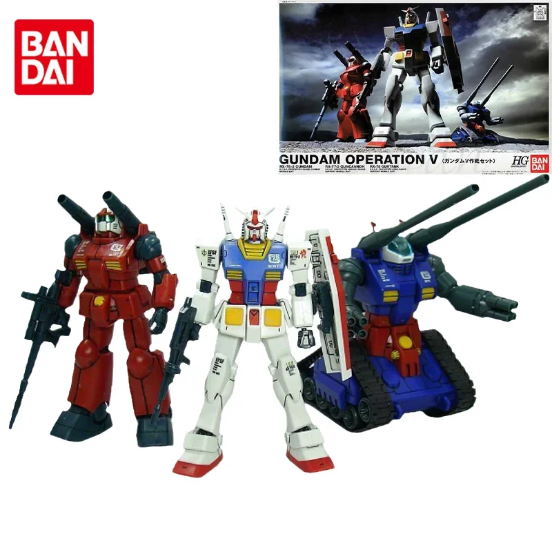 

Bandai Original Gundam Model Kit Anime Figure HGUC GUNDAM OPERATION V Action Figures Toys Collectible Ornaments Gifts for Kids