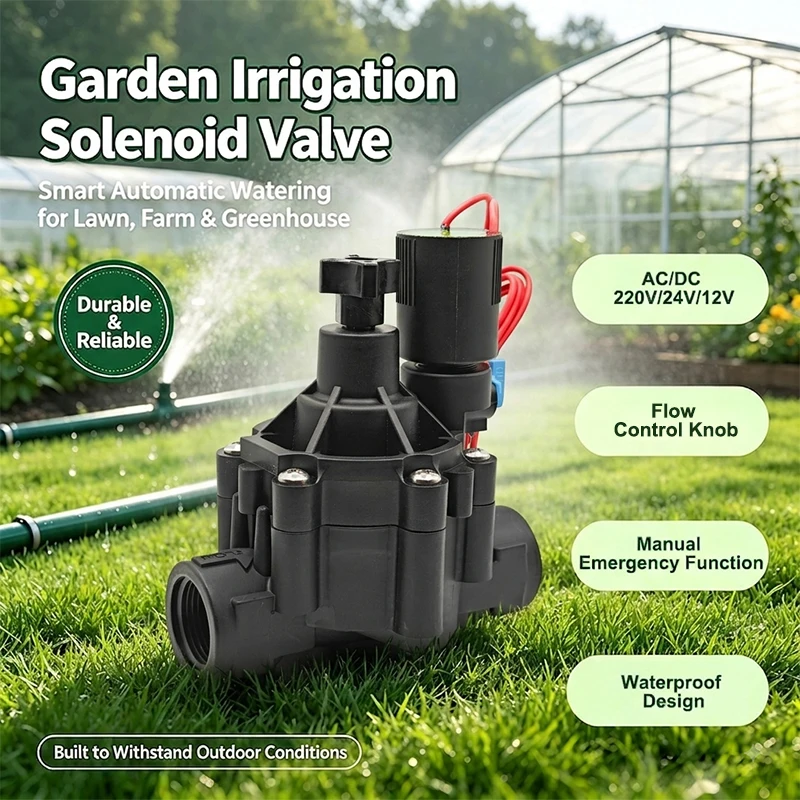 Acarps Irrigation Solenoid Valve Manual Emergency Function Flow Control Knob For Farm Garden Landscape Irrigation 220V 12V 24V