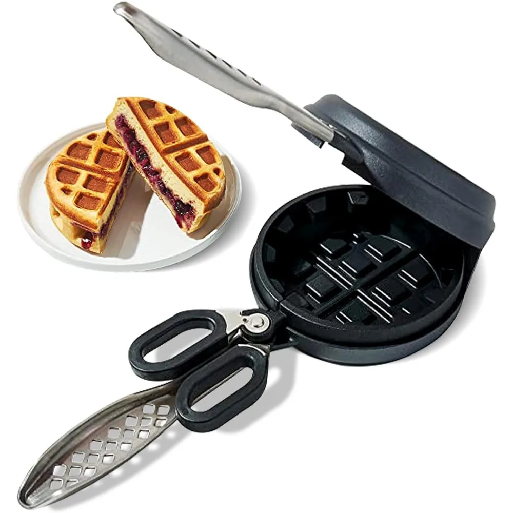 

Stuffed Waffle Iron, Belgian Waffle Maker, Dual Nonstick Pans, Cool-to-the-Touch Handles, Gas and Electric Stovetop Compatible