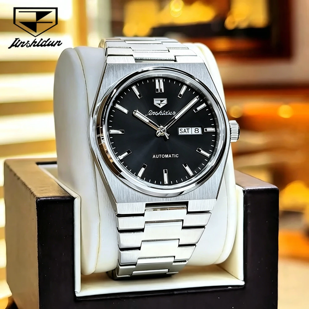 JSDUN Men's Watches Casual Simple Waterproof Stainless Steel Original Automatic Mechanical Wristwatch Luminous Date 8996 Trend