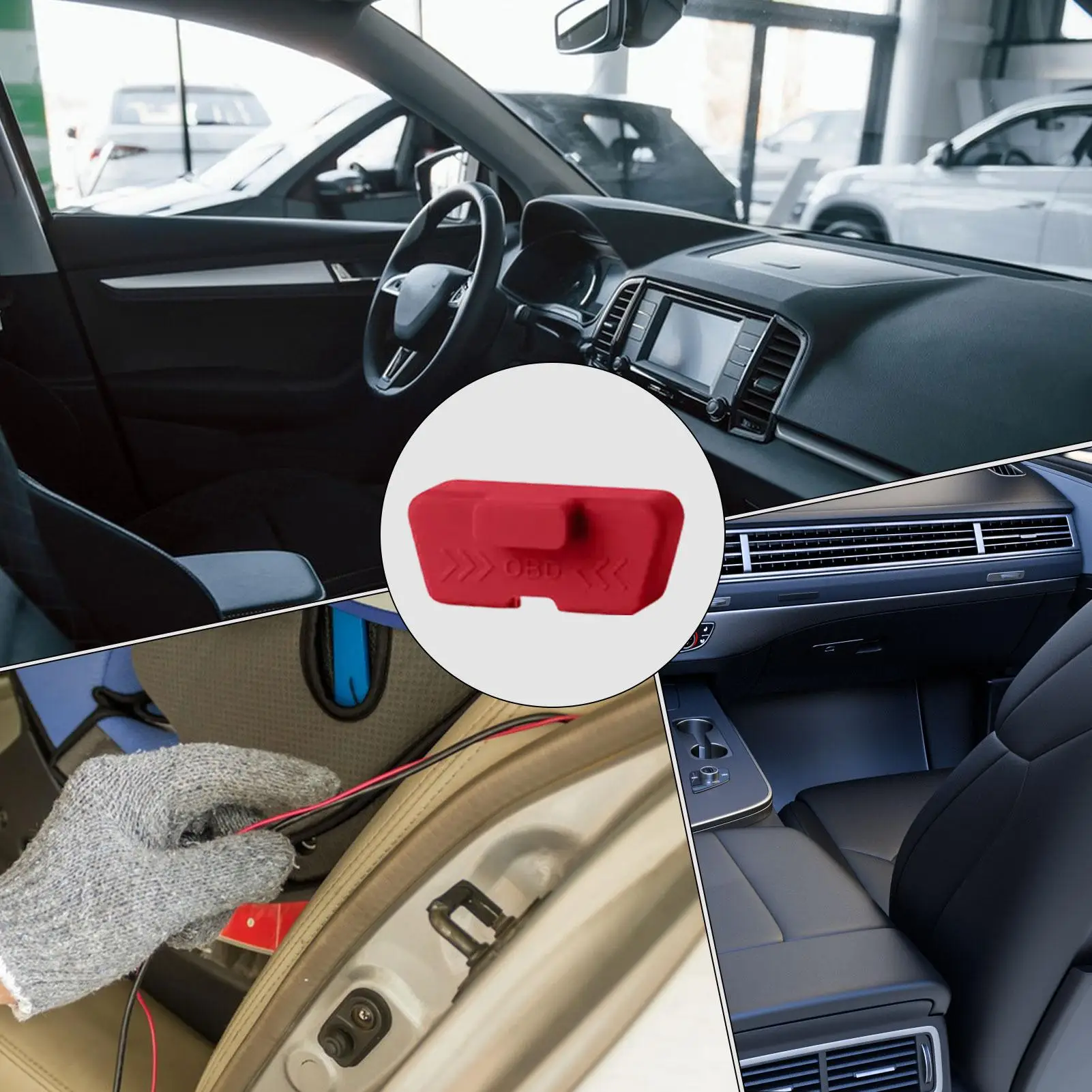 Silicone Car OBD Port Dust Cover Handle Design OBD Port Lock Protector Sleeve Caps Waterproof Dustproof Car Accessories