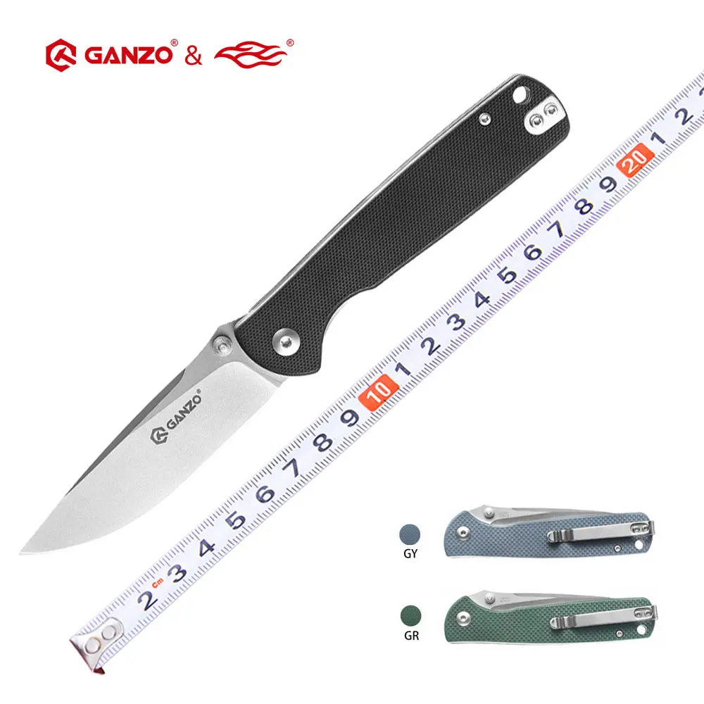 +-57HRC Ganzo G6805 model 8CR14 blade G10 Handle EDC Folding knife Camping tool Hunting Pocket Knife tactical outdoor tool