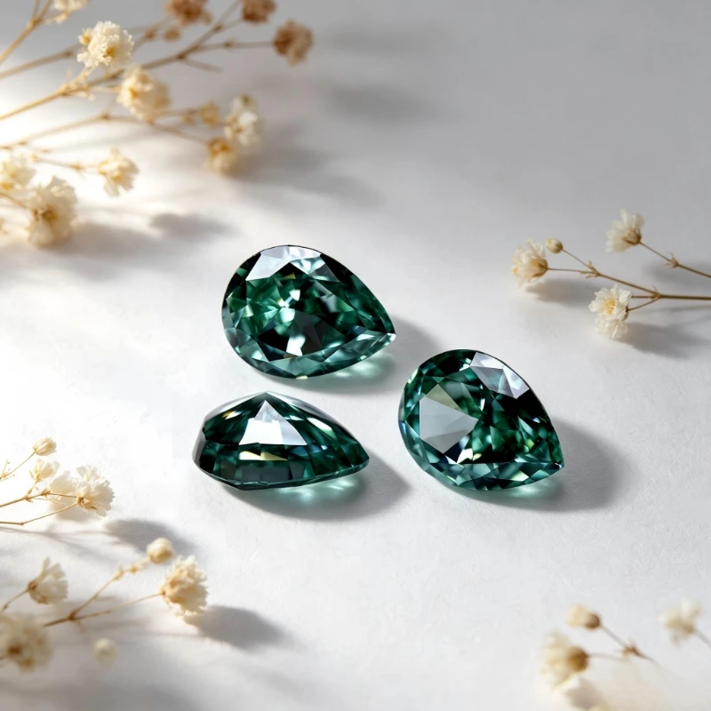 Kubischer Zirkonia Birnenform Künstlicher Zirkon Paraiba-Farbe 5A+ Qualität CZ 4K-Schliff Crushed-Ice-Schliff Hochkarätiger Diamant – Detail 3