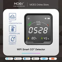 MOES Air Quality Carbon Dioxide Detector with Alarm Clock,Temperature Monitor,Humidity Air Tester,WiFi/BT,Tuya Smart,3 in 1,CO2