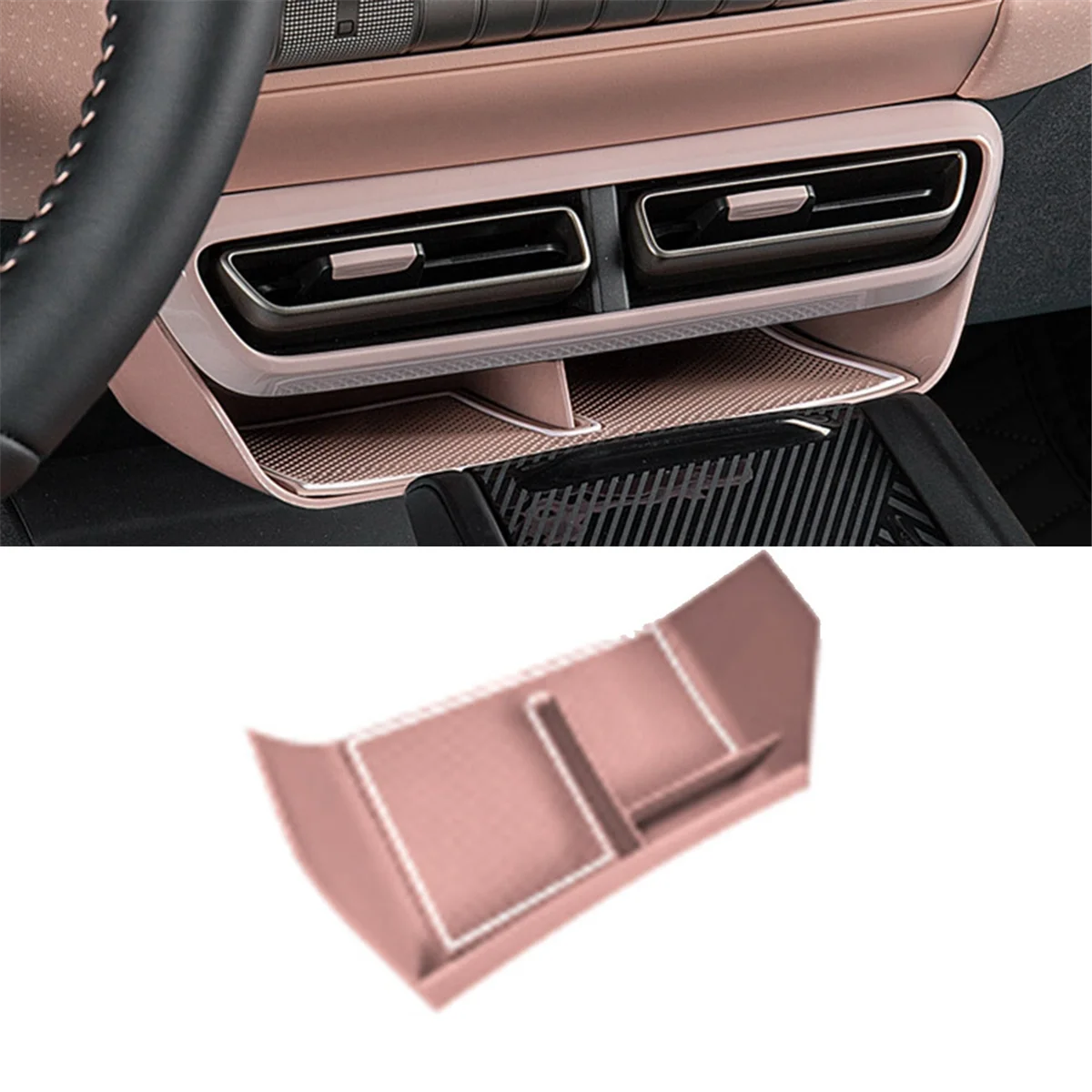 Pink Car Below Center Control Storage Box Air Conditioning Vent Organizer for BYD Dolphin Mini / BYD Seagull