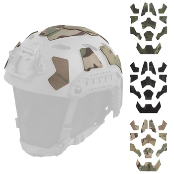 11 pçs capacete tático adesivo mágico airsoft capacete remendos gancho e laço camo pegajoso para rápido sf acessórios de capacete de corte alto