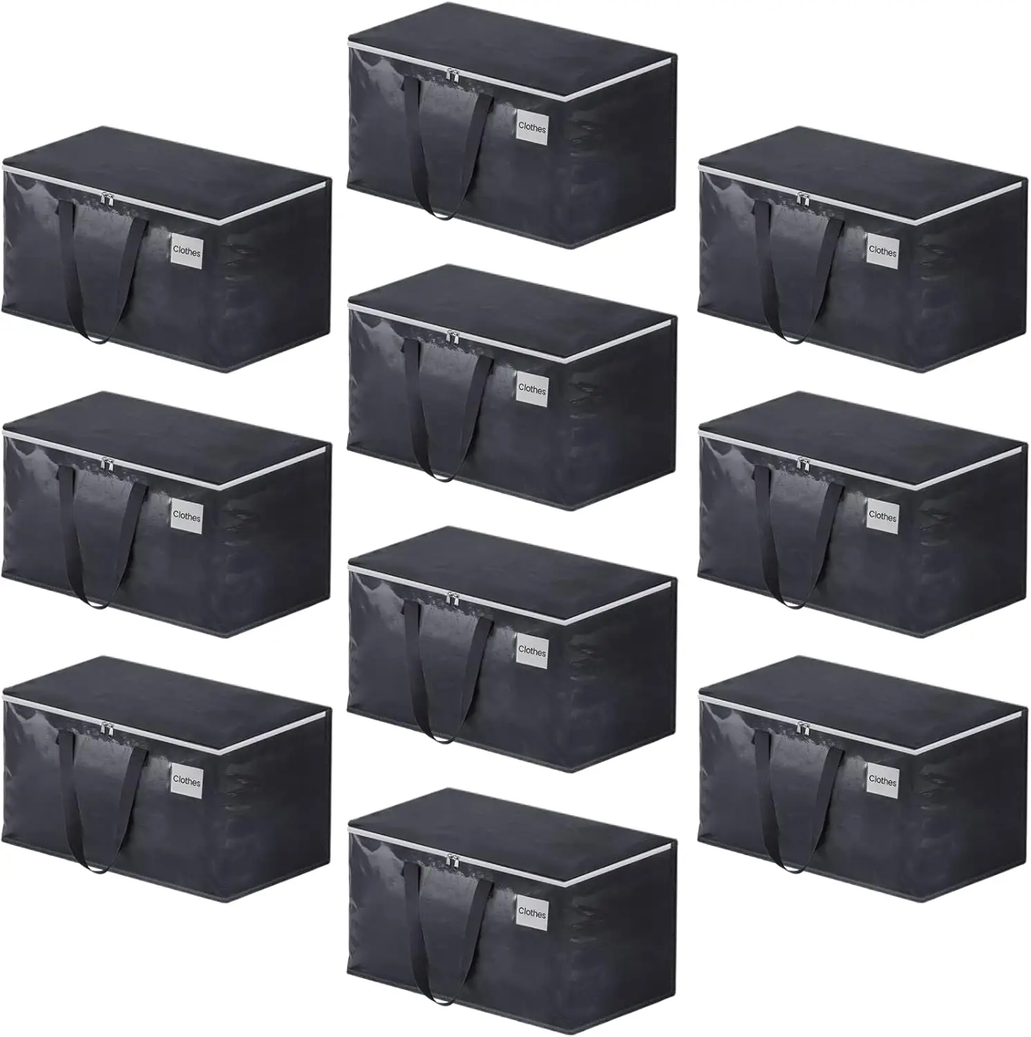 

Moving Bags Heavy Duty with Strong Zippers and Handles Collapsible Moving Supplies, Storage Totes for Packing