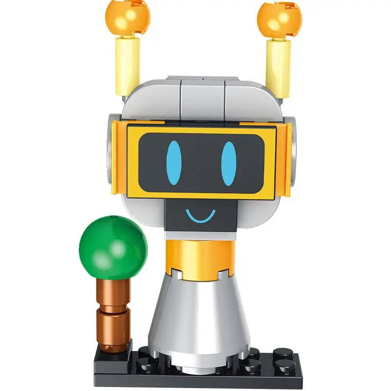 Mini set di mattoncini da costruzione per bambini, set di blocchi di scacchi ritmici con 8 figure: Orun/Robot/Capelli di vite Sorella/Brood/Clark/Lem/Depler/Pinky