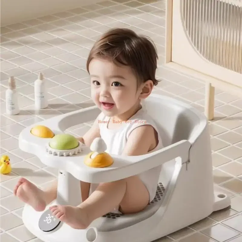 J0PF Bañera de baño para bebé con ventosas inferiores para bebé de 6 a 18 meses brinda asientos de bañera con soporte para respaldo