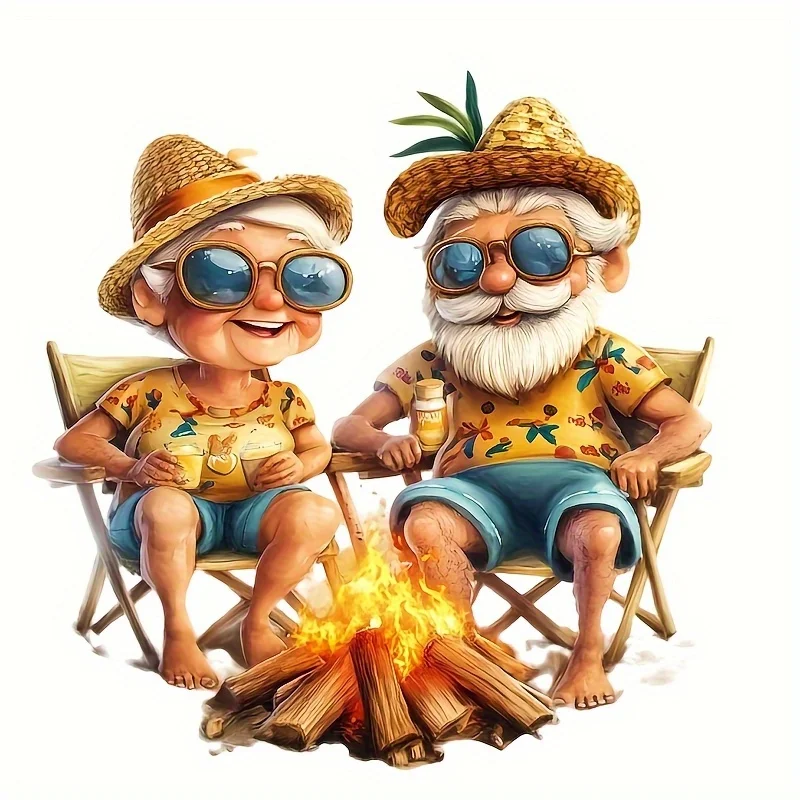 Creative Elderly Baked Marshmallows Stickers Pair Humorous Art Deco Car Laptop Decal for Personalized Style Q137