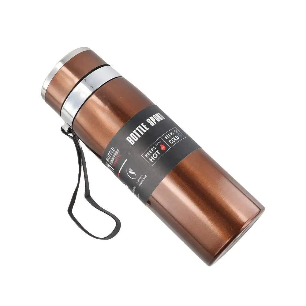 800/1000ML Thermal Water Bottle Large-capacity with Hanging Rope Vacuum Flask Double Layer Anti-slip Bottom 'Insulated Cup