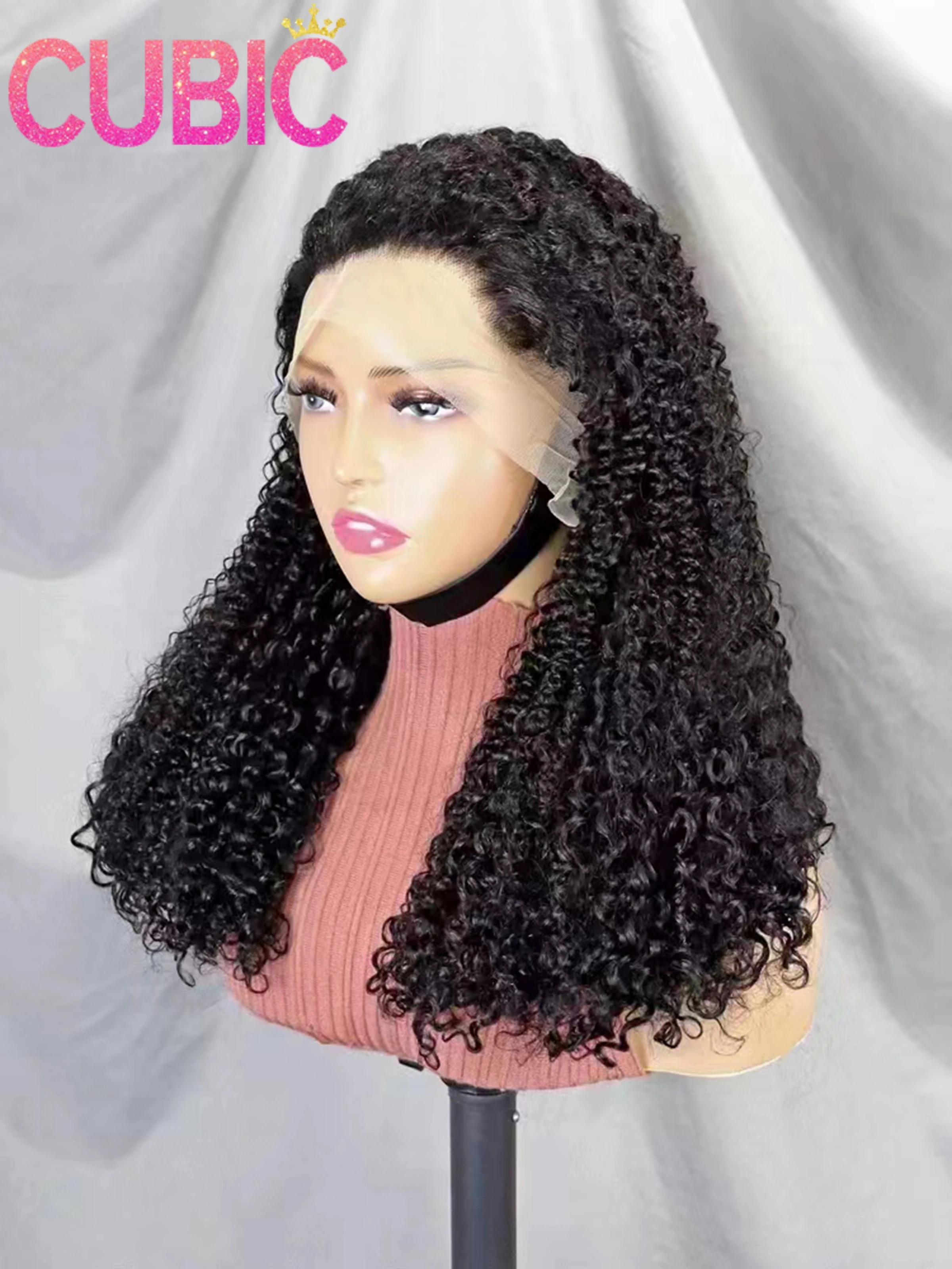 

Pixie Curly Human Hair Wigs 350% Density 13x4 Lace Frontal Natural Bouncy Curly Hair Wig Water Wave Human Hair Bob Wig for Women