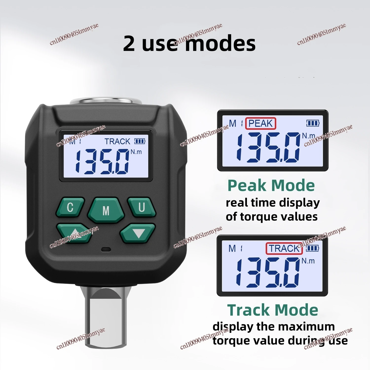 طقم محول عزم الدوران الرقمي 1/2 بوصة + 1/4 بوصة + 3/8 بوصة محرك 1.5-400 نيوتن متر ± 2% 500 ذاكرة و9 مجموعات مسبقة للدراجة/السيارة/اختبار عزم الدوران الصناعي #4