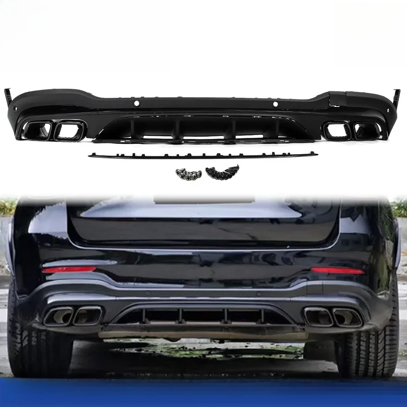 

High Quality Rear Bumper Diffuser Lip With Tailpipe Fits GLC X253 GLC43 GLC300 GLC350e GLC63 2020+