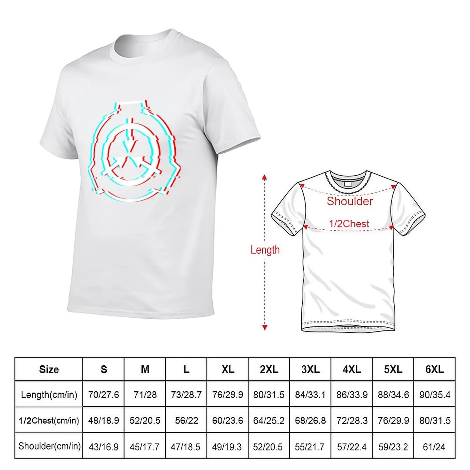 SCP Foundation Logo Emblem Glitch Effect T-Shirt luxury t-shirt customs heavy weight t shirts for men
