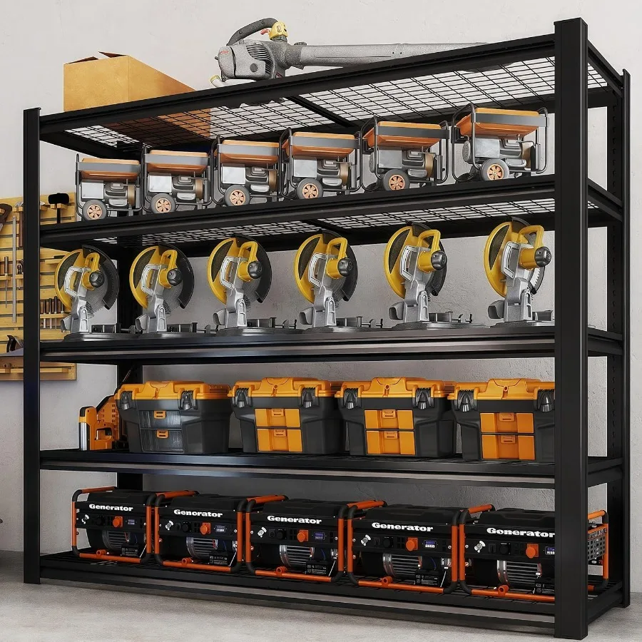 62 B x 24 T x 72 H Hochleistungs-Garagenregal aus Metall, 3500 Pfund, verstellbare Lagerregale für Lagerkeller, industrieller Stahl