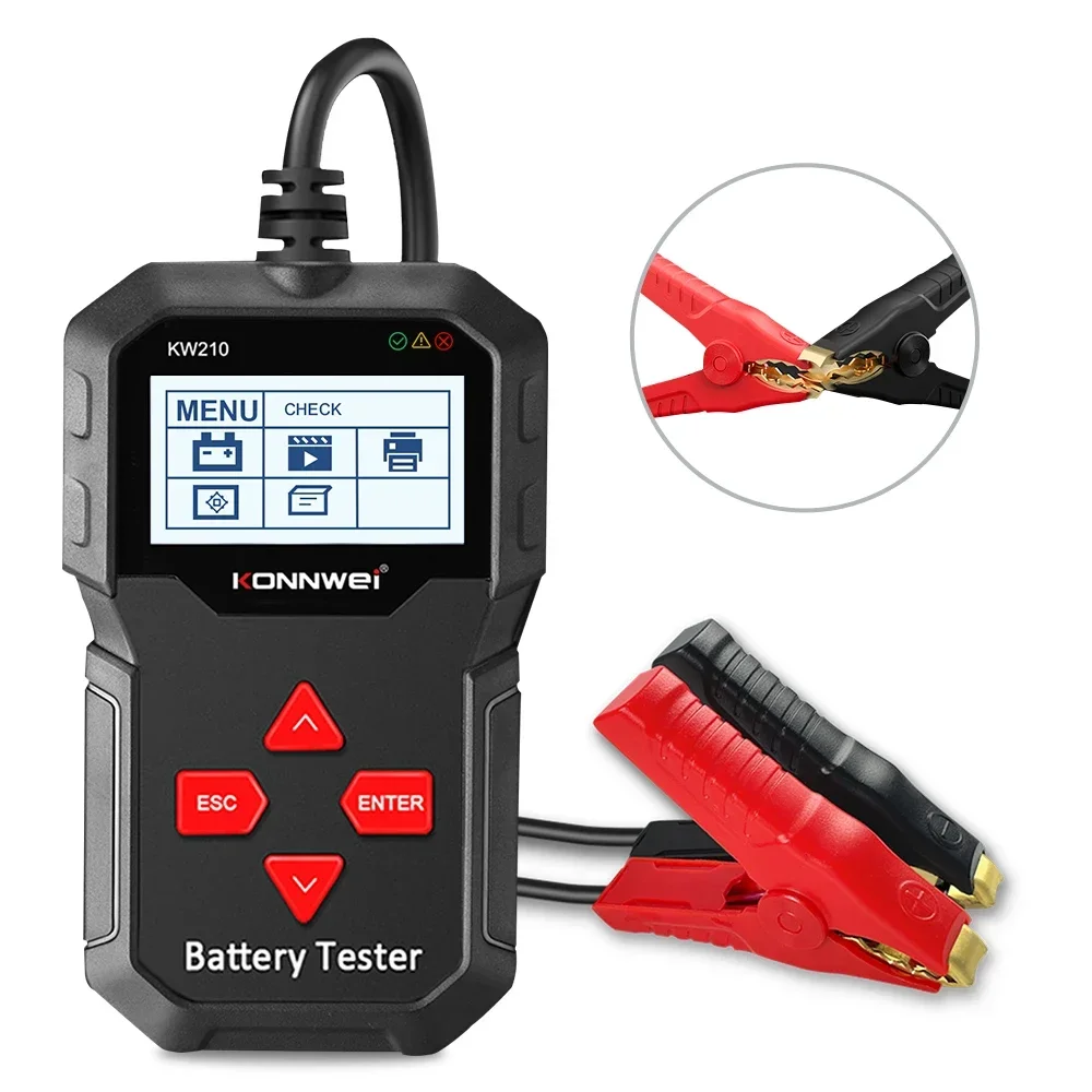 KONNWEI KW210 Automatic Smart 12V Car Battery Tester Auto Battery Analyzer 100 to 2000CCA Cranking Car Battery Tester