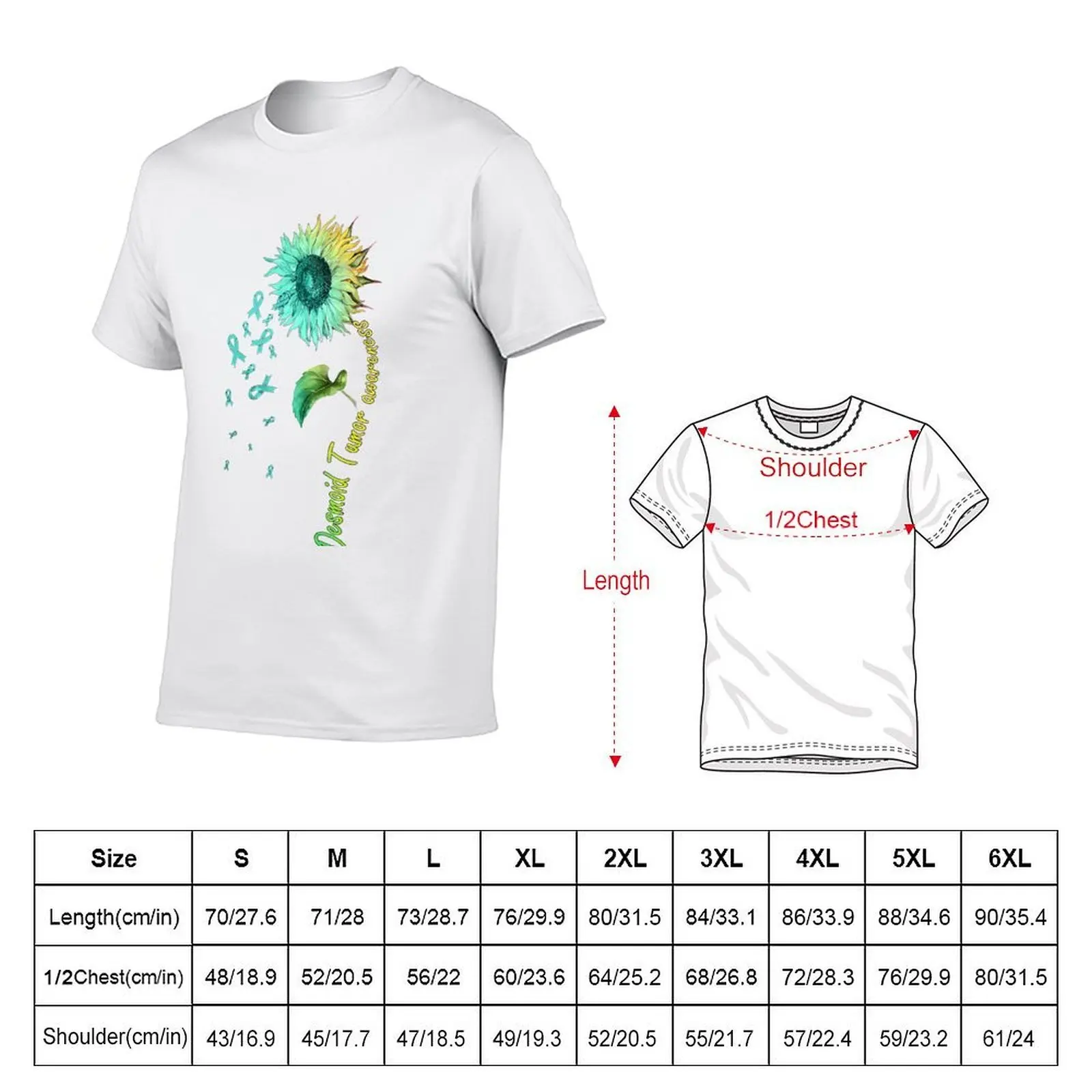 Desmoid Tumor Awareness Sunflower T-Shirt t shirt man designer t shirts for man cotton soft T-Shirt