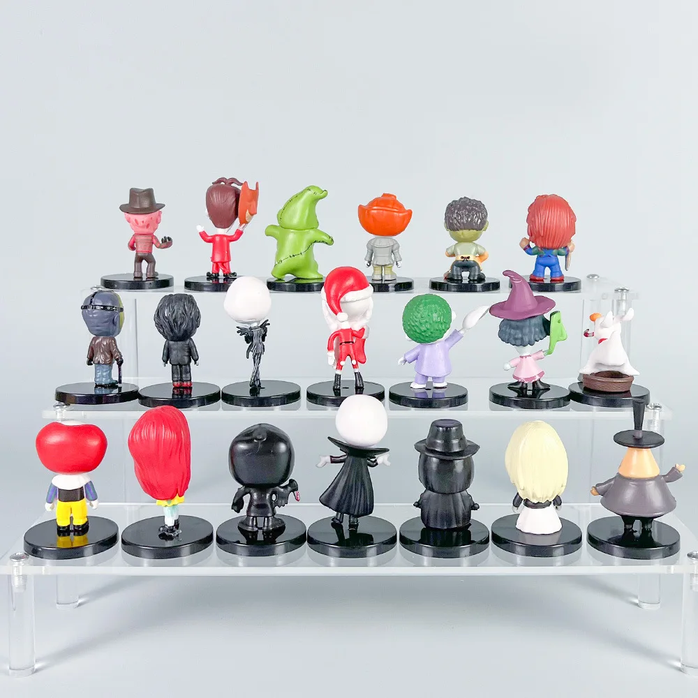 10-20 Pcs/Lot The Nightmare Before Christmas 7cm Mini Figure Jack Skellington Horrible Funny Halloween Doll Model Ornaments Toys