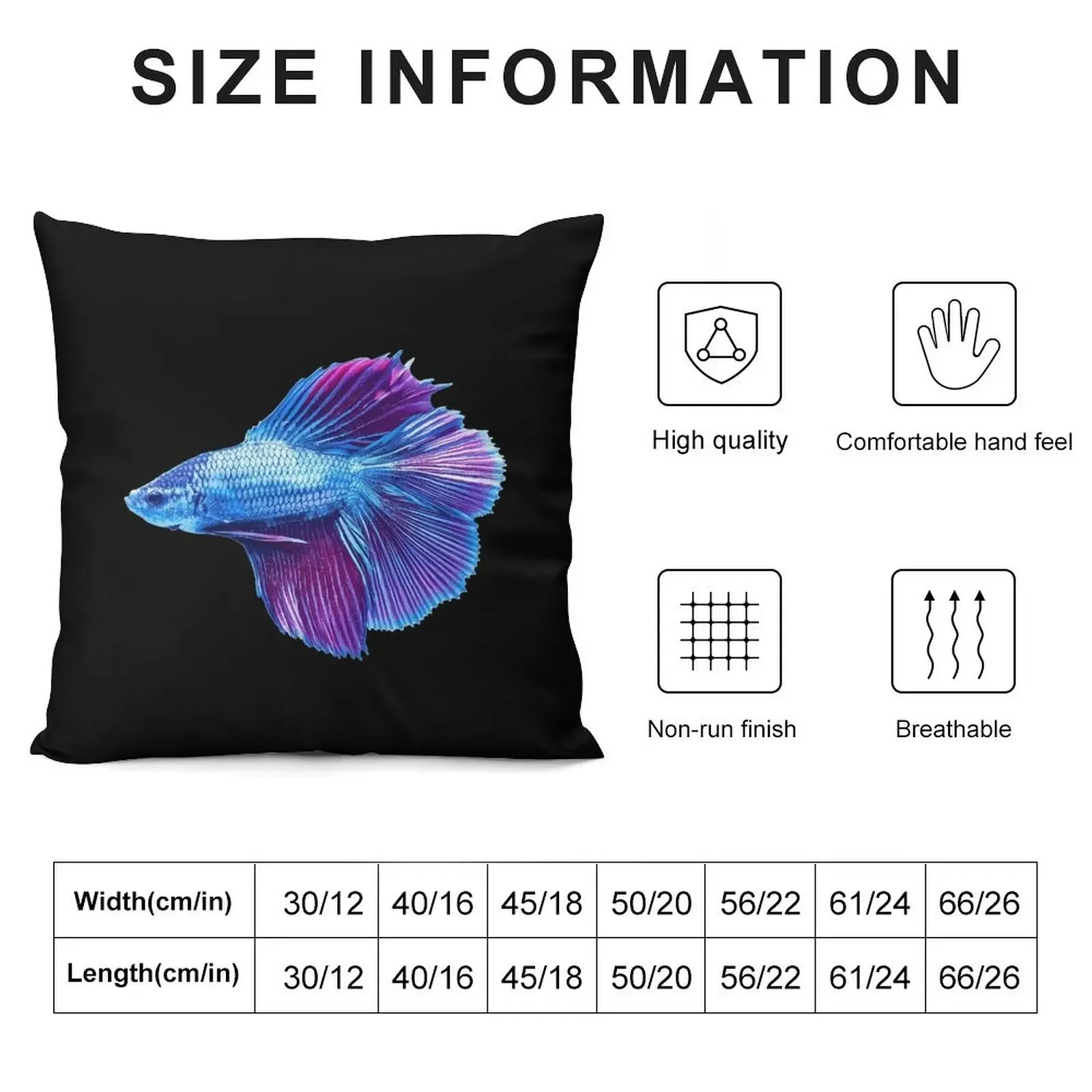 Emerald Blue Betta Siamese Fish Throw Pillow Covers For Sofas Couch Pillows pillow