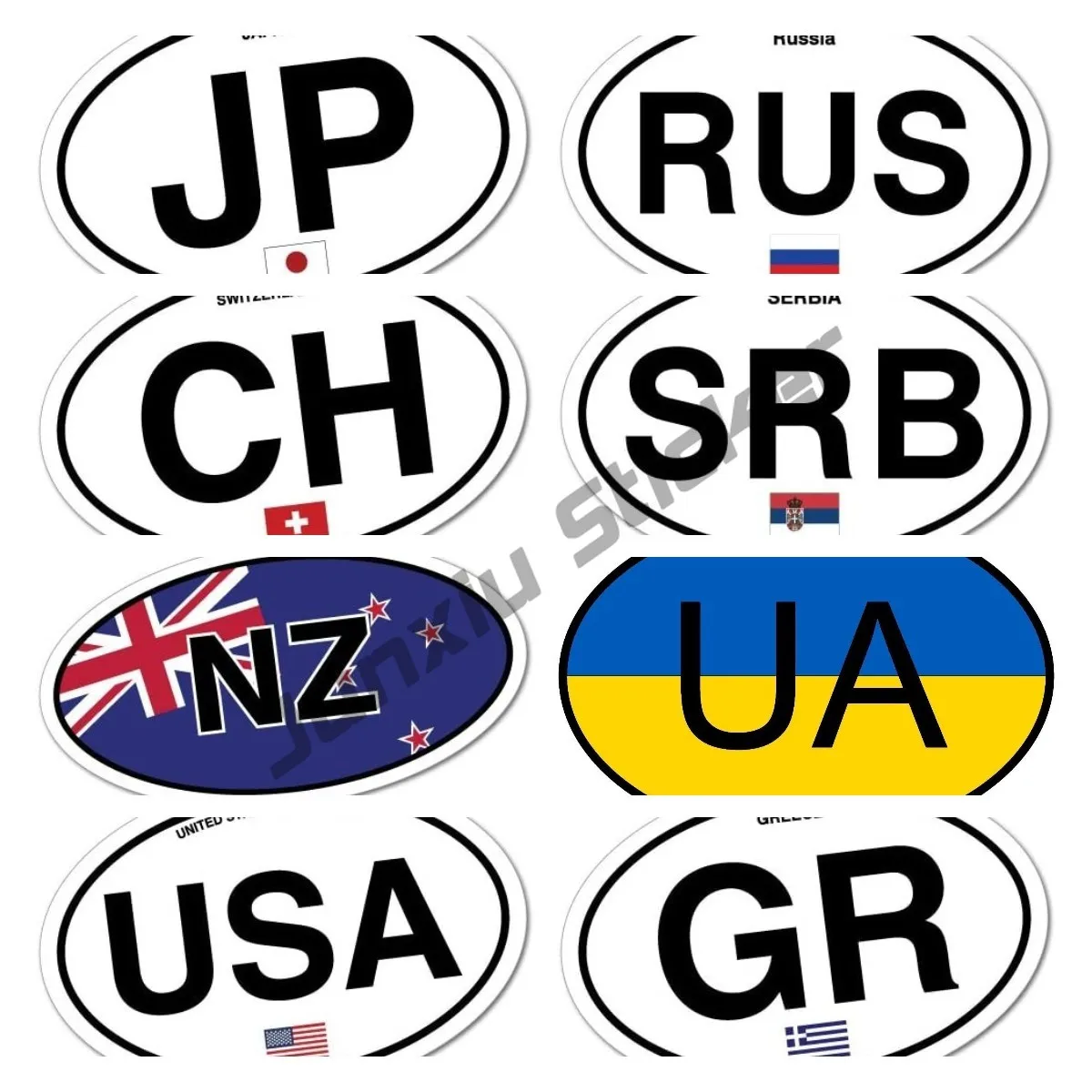 UA Ukraine Country Code Oval with Flag Laptop Stickers Toolbox Helmet Decals Vinyl Laptop Decor Car Waterproof Label