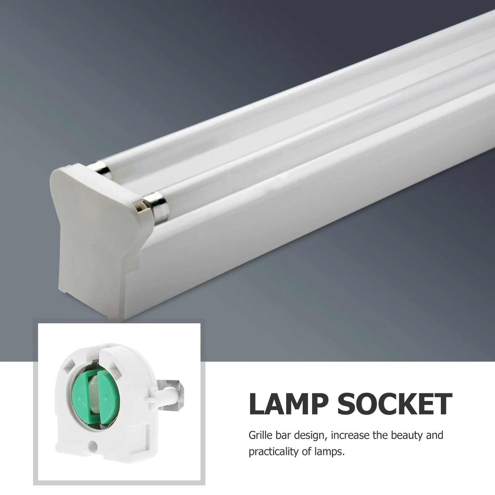 

20Pcs Light Tube Holder Sturdy ABS Lamp Base Tombstone Lampholder Replacement Suitable for Household Fluorescent Lamp Socket