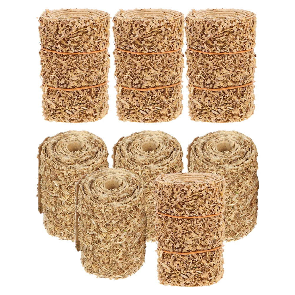 8 Pcs Mini Haystack Model Straw Bales for Crafts Dollhouse Grass Bag Miniature Ornament Decoration Prop Decorate