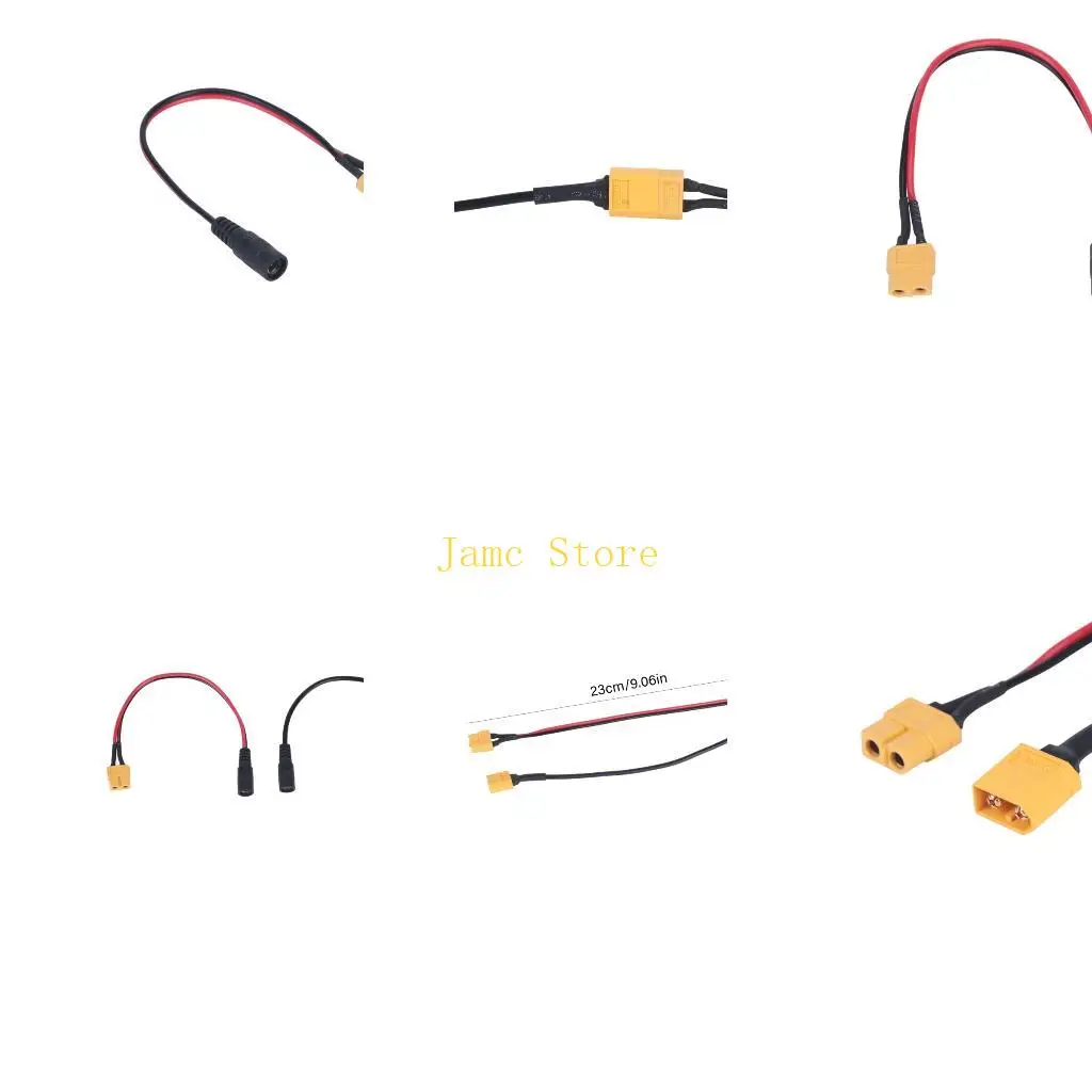LX0B Soft 23cm Wire, Battery Side with 5.5 x 2.1mm Female End for Drawer Storage