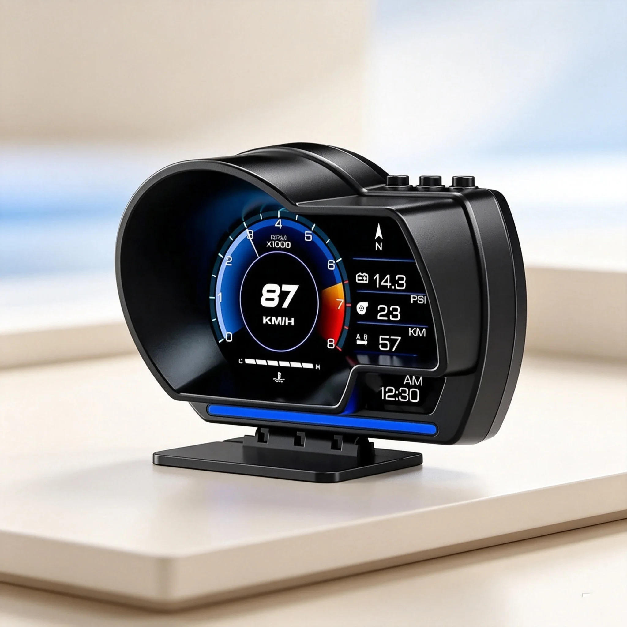 Newest Car Head Up Display OBD2 Smart Car HUD Turbo Gauge Digital Odometer Security Alarm Water&Oil Temp RPM Auto Meter