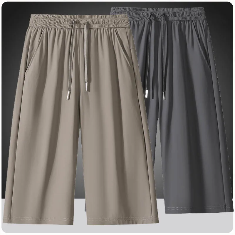 OverSize 7XL 8XL High Quality Men's 3/4 Long Hiking Capri Shorts For Men Streetwear Cargo Short For Summer Travel Workout Pants