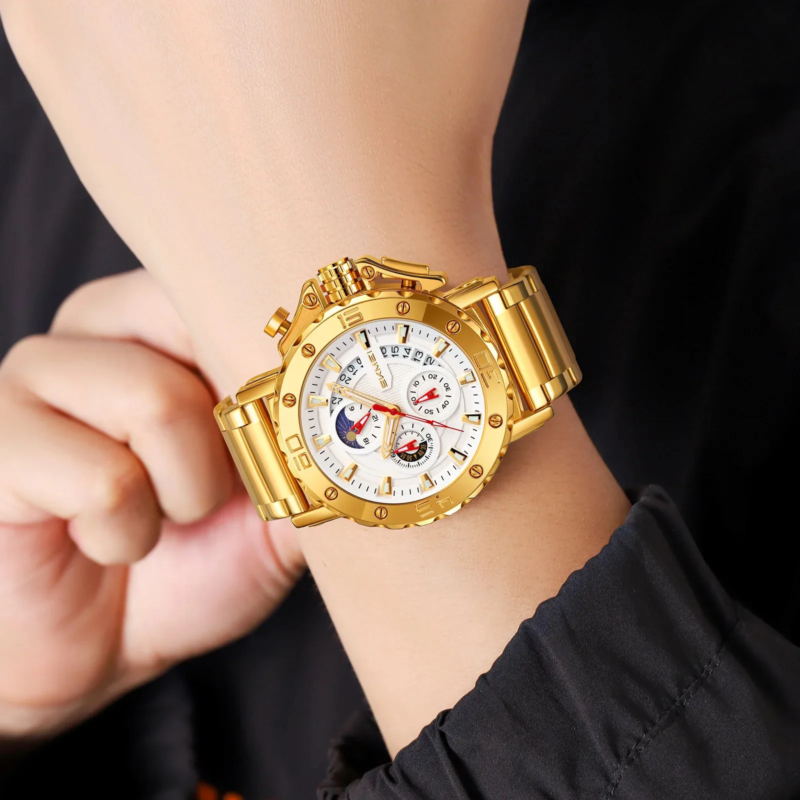 

Часы с циферблатом, водонепроницаемые, модные, мужские, с календарем, спортивные, кварцевые, SKMEI 9344, Запаст