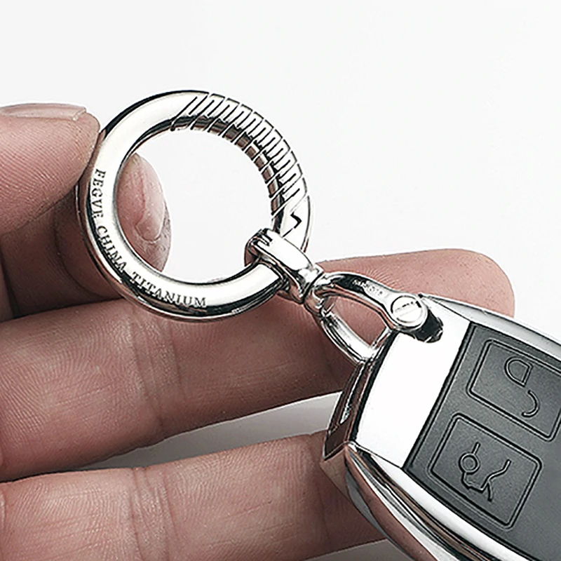 Car Keychain Ring Holder Horseshoe Buckle 360 Degree Rotatable 316L Stainless Steel High Grade EDC Key Chain Durable Accessories