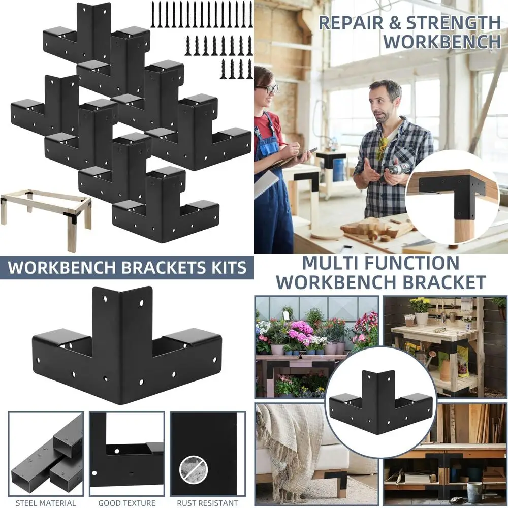 

Сверхмощный комплект трехсторонних угловых кронштейнов для верстака своими руками для дерева 2x4 — набор из 8 предметов, идеально подходит для изготовленных на заказ верстаков